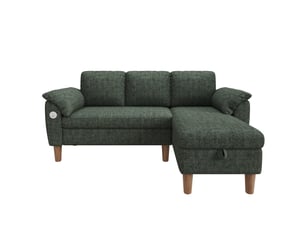 Canapé d'angle réversible fixe <strong></strong> <strong>OMNIGLINT TRADING LTD</strong> 3 places Polyester vert avec coffre de rangement