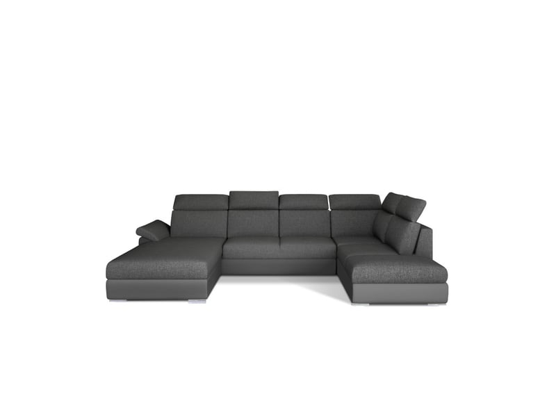  Canapé panoramique convertible majesta 5 places gris foncé – angle gauche  - Conforama A