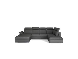 Canapé panoramique convertible majesta 5 places gris foncé – angle gauche