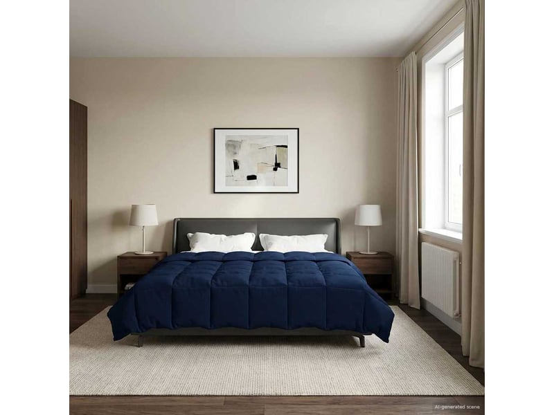  Duvet - couette complet toute l'année 240 x 260 cm 4 saisons bleu foncé  - Conforama B