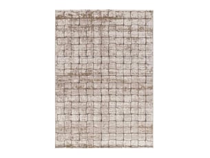 Tapis géométrique crème marron, 160 x 235 cm