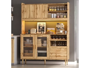 Buffet 4 porte(s)  2 tiroir(s) <strong></strong> <strong></strong> - 130 cm coloris naturel 