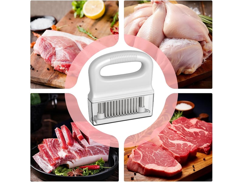  Attendrisseur de viande en acier inoxydable adoucisseur en acier inoxydable, accessoires de grille - 48 aiguilles pour viandes comme steak poulet NO Commercial reference - Conforama D