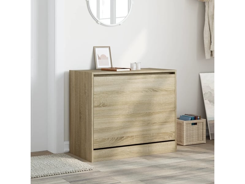  Meuble à chaussure, armoire à chaussures chêne sonoma 80x42x69 cm bois d'ingénierie  - Conforama C