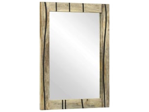 Miroir de salle de bain, miroir de toilette naturel 50 x 2,5 x 70 cm rectangulaire cf62644