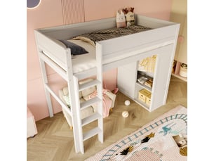 Lit mezzanine 90x200 cm WISHDOR   coloris blanc
