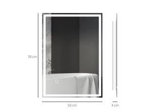 Miroir de salle de bains led avec éclairage blanc froid, 50 x 70 cm