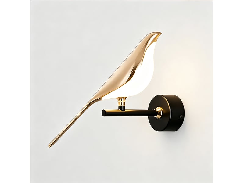  Applique murale led oiseau moderne, finition dorée, acrylique, lumière blanc chaud  - Conforama A