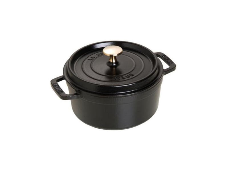  Cocotte ronde fonte émaillée mate noire 18 cm 1,7 l 40509-485-0 - Conforama B