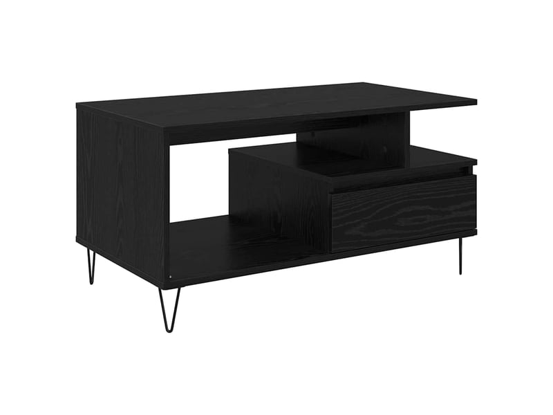 Table basse - table de salon - table à thé chêne noir 90 x 49 x 45 cm bois d'ingénierie  - Conforama A
