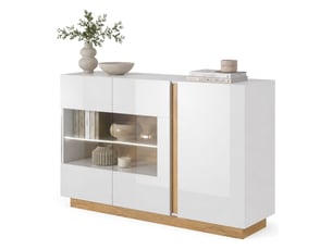 Buffet 3 porte(s) DMORA Haka - 138 cm coloris blanc