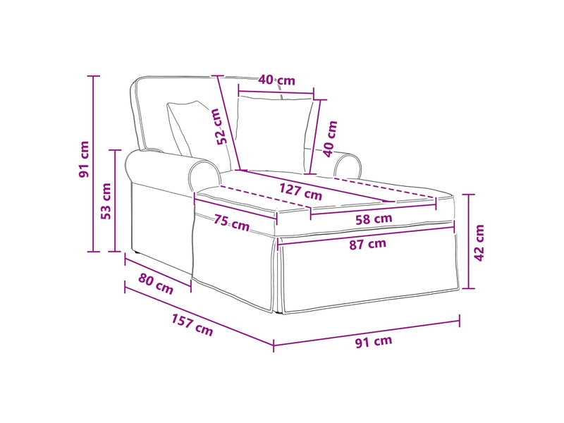 Vidaxl chaise lounge avec jupe beige 157 x 91 x 91 cm ares - Conforama C