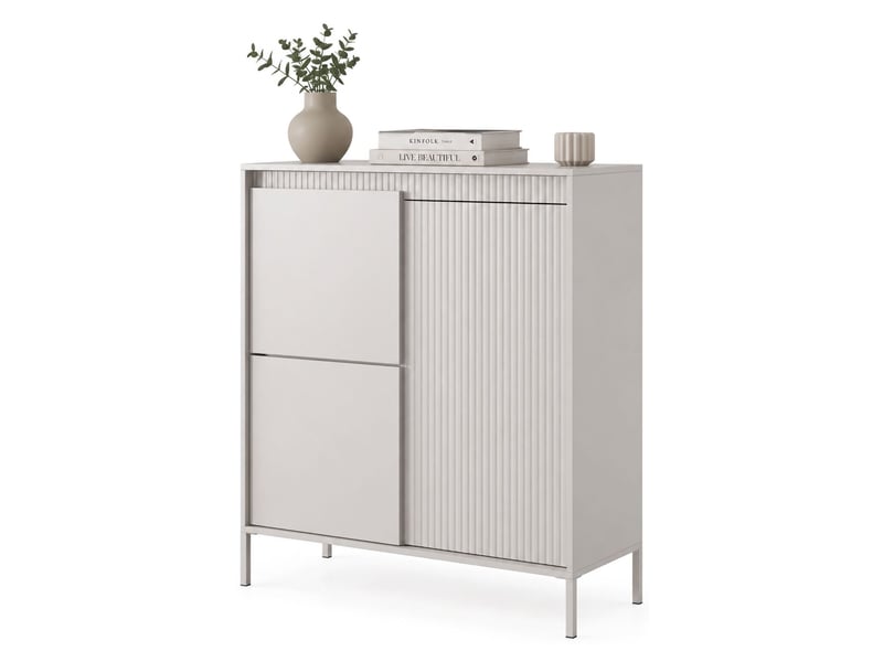  Buffet hatolaro, armoire 5 étagères, 104x40x123h cm beige Hatolaro - Conforama A