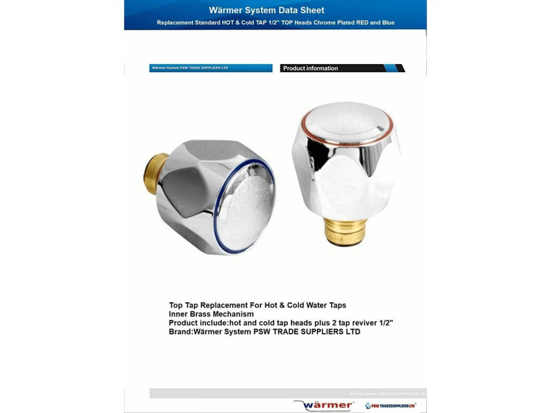 Robinet de remplacement standard chaud et froid 2 cm tête chromée rouge et bleu - Conforama B