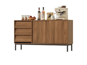 Buffet 2 porte(s) 3 tiroir(s) STILVORA - 150 cm coloris bois foncé