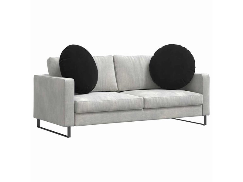  Lot de 2 coussins de siège, coussins décoratifs velours noir ø 80 x 29 cm cf59907  - Conforama C