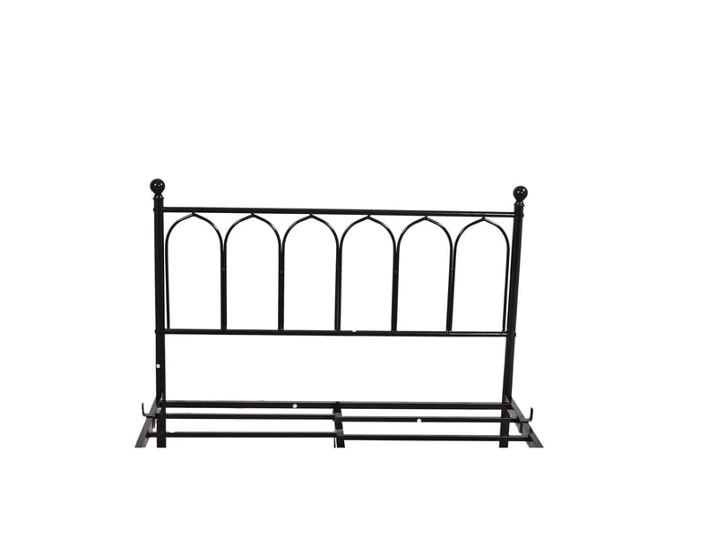  Lit simple en métal,90 x 200 cm,avec sommier à lattes sans matelas,métal,noir  - Conforama E