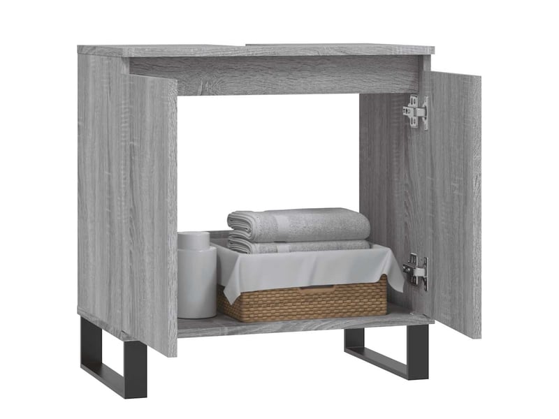  Amoire de salle de bain sonoma gris 58x33x60cm bois d'ingénierie shl3025  - Conforama C