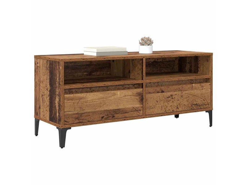  Meuble tv - banc tv - meuble de rangement avec tiroir bois ancien 100 x 34,5 x 44,5 cm  - Conforama C