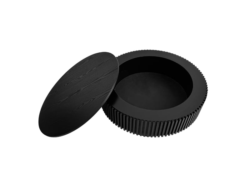  Table basse ronde avec rangement en mdf et bois noir ø75x35 cm  - Conforama D
