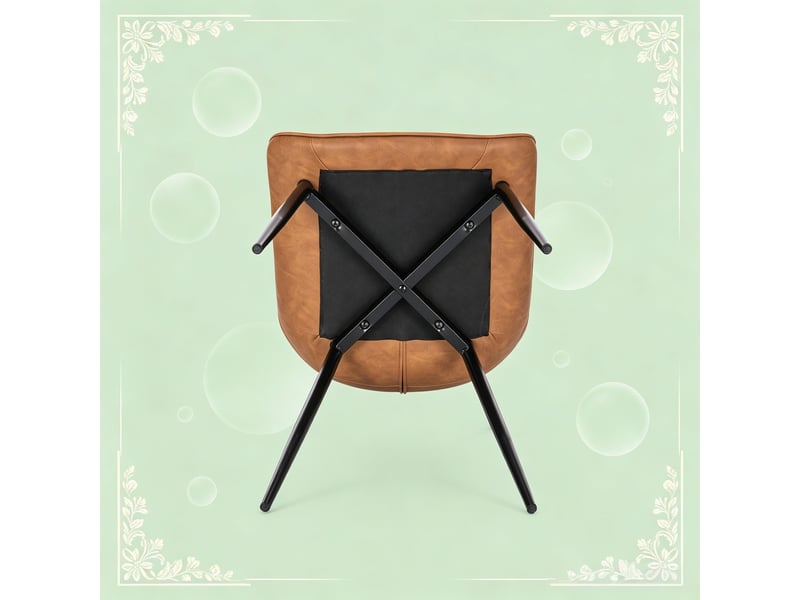  Lot de 2 chaises de salle à manger,46x40,5x85,5 cm,similicuir,marron clair  - Conforama D