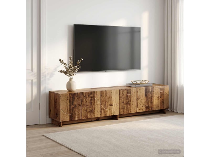  Meuble tv, banc tv 179,5x34,5x40 cm bois ancien bois d'ingénierie  - Conforama B