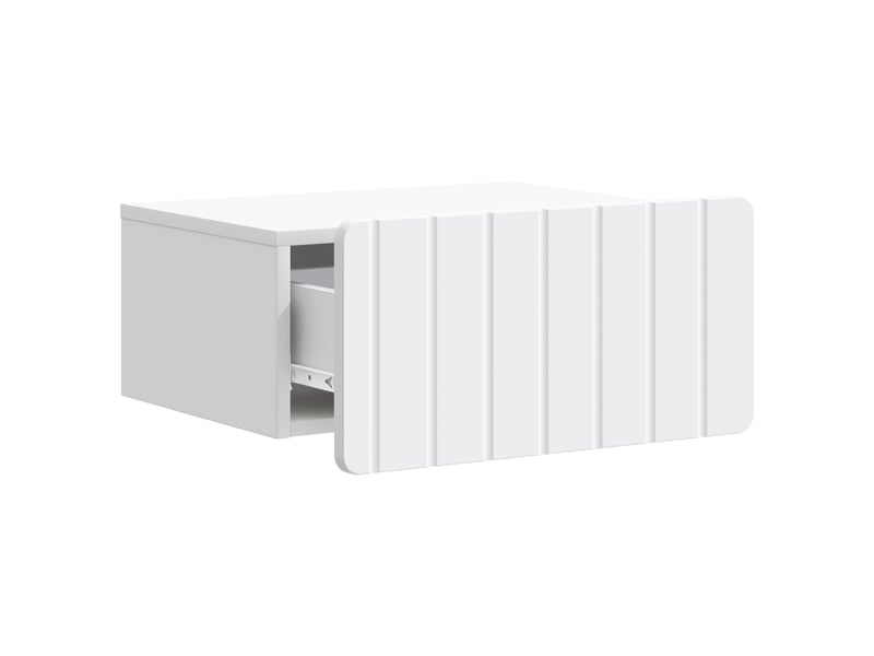 Table de chevet - cabinet de chevet - table de nuit mural 2 pc blanc 49 x 34,5 x 24 cm - Conforama E