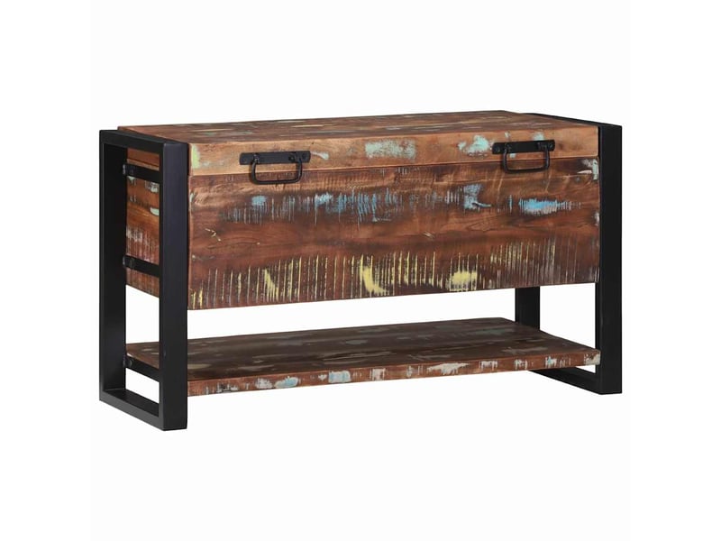  Boîte de rangement, coffre de rangement multicolore bois massif de récupération  - Conforama C