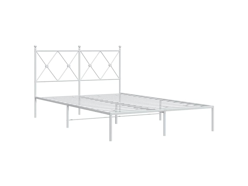  Lit double- lit adulte -  cadre de lit métal sans matelas et tête de lit blanc 120x200 cm  - Conforama B