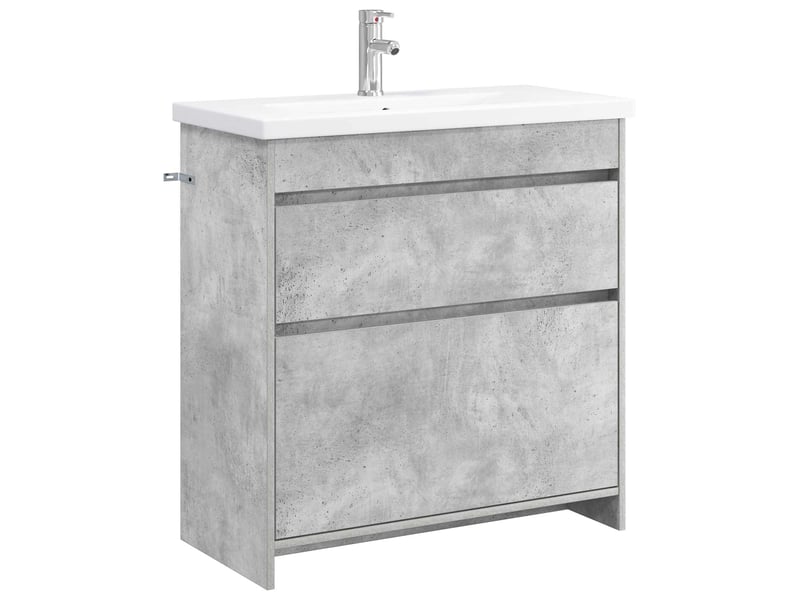 Ensemble de mobilier de salle de bain gris béton shl4802 - Conforama A