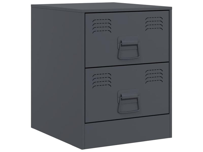  Vidaxl table de chevet 2 pièces anthracite acier meuble rangement 34,5x39x44 cm salon chambre  - Conforama D