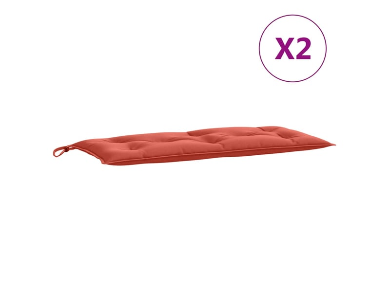  Lot de 2 coussins de banc de jardin, coussins d'assise rouge mélangé tissu cf58696  - Conforama D
