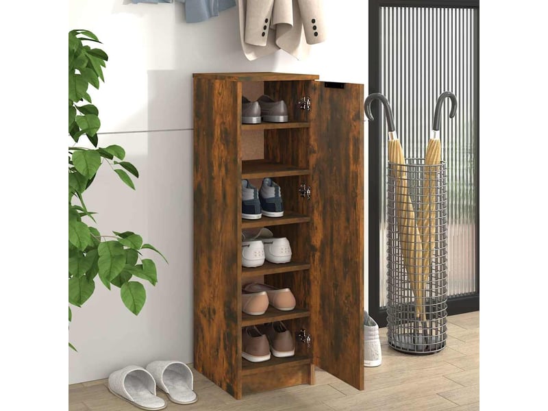  Meuble à chaussures, armoire à chaussures chêne fumé 30x35x100 cm bois d'ingénierie  - Conforama C