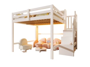 Lit mezzanine 140x200 cm <strong></strong>  <strong></strong> coloris blanc