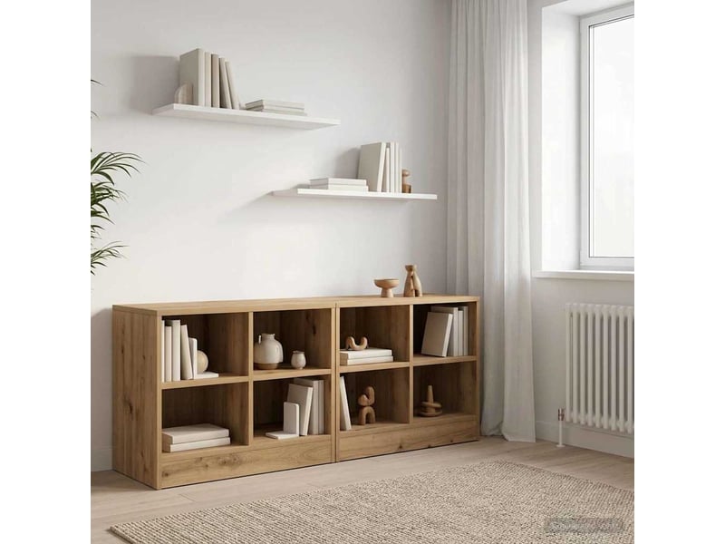  Armoire de lit 2 pièces chêne artisanal 66x33x48 cm  - Conforama C