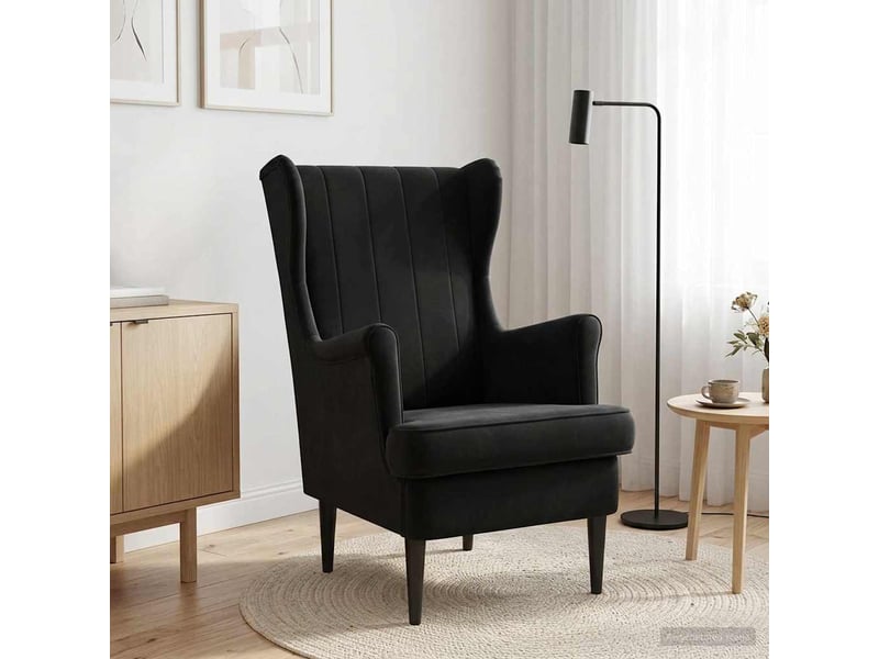 Vidaxl fauteuil noir velours  - Conforama B