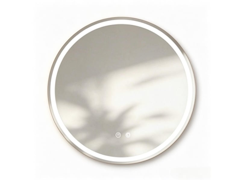  Miroir de salle de bain rond 80x80 cm, miroir lumineux led mural  - Conforama A