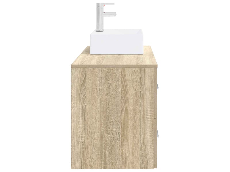 Ensemble de mobilier de salle de bain 2 pc chêne sonoma cf64121 - Conforama D