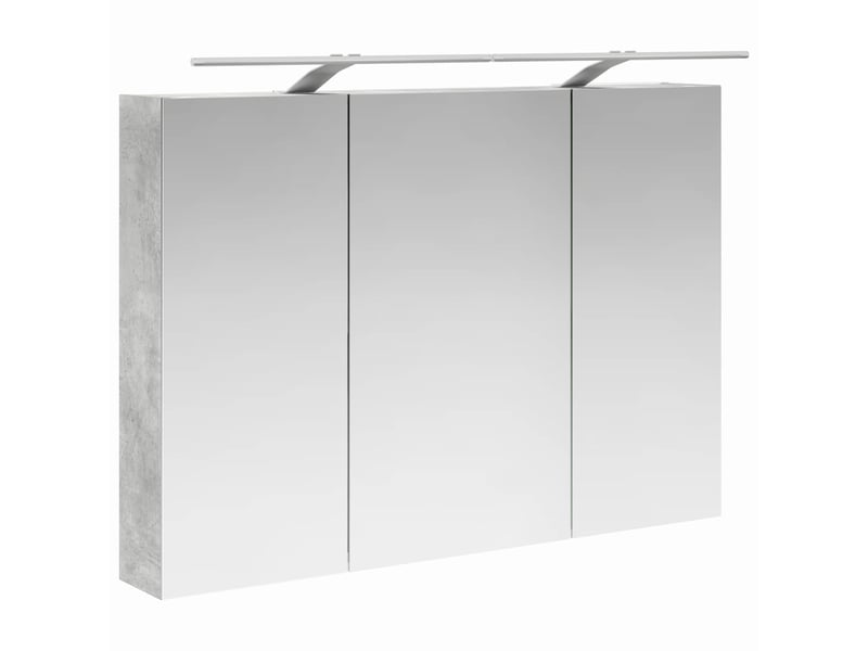 Amoire de salle de bain, meuble de salle de bain avec miroir gris béton shl3441 - Conforama E