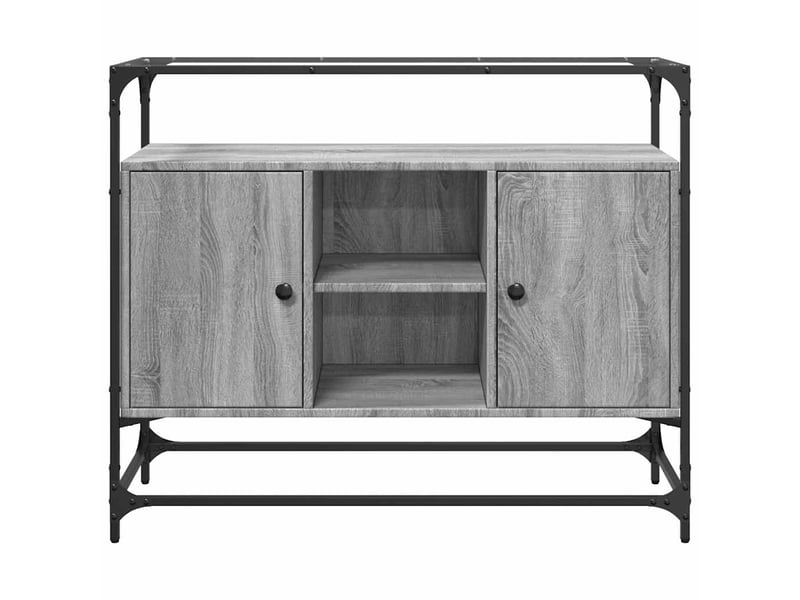  Buffet - bahut - meuble de rangement avec dessus en verre sonoma gris bois d'ingénierie  - Conforama D