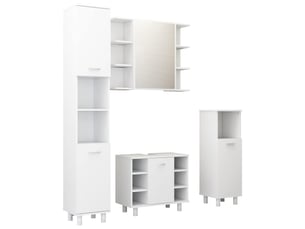 Ensemble de meubles de salle de bain 4pcs blanc bois ingénierie cf63882