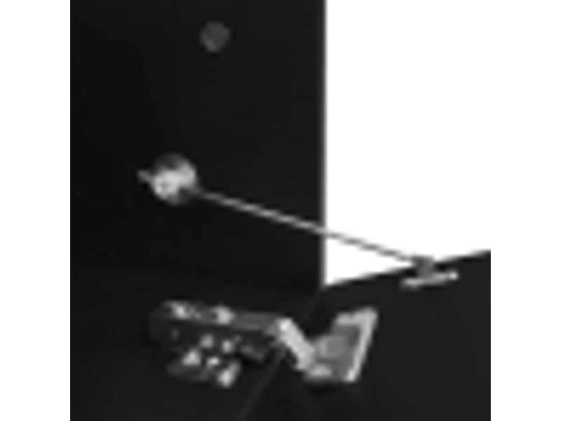  Meuble tv extensible 140-260 cm blanc effet marbre, finition noire brillante et mate, fonction pivotante, détails dorés  - Conforama E