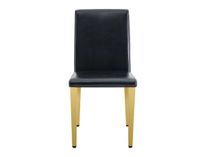 Lot de 6 chaises de salle à manger 41x48x90 cm design minimaliste métal polyuréthane (pu) noir et doré