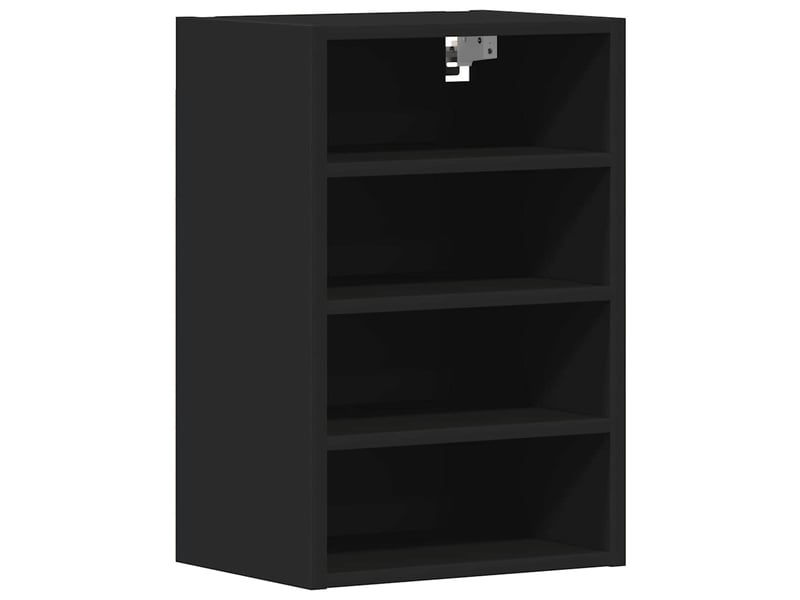 Meuble de rangement cuisine, armoire suspendue riga noir 40x29,5x60cm bois d'ingénierie - Conforama A