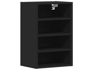 Meuble de rangement cuisine, armoire suspendue riga noir 40x29,5x60cm bois d'ingénierie