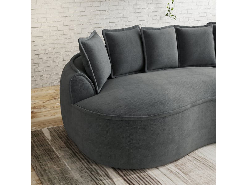 Canapé méridienne, chaise longue, version gauche, en chenille, pour intérieur, mobilier pour espace de vie - Conforama E