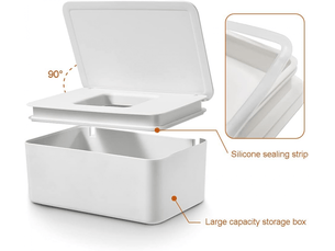 Boite a mouchoirs avec couvercle,boîte à lingettes humides étanche poussière,distributeur mouchoirs pour voiture bureau à domicile (blanc)