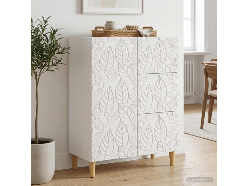  Buffet - bahut - meuble de rangement blanc brillant 66 x 34,5 x 90 cm bois d'ingénierie  - Conforama B