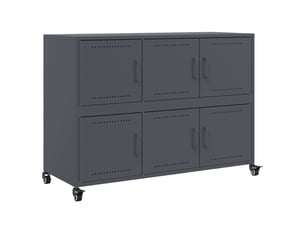 Buffet - bahut - meuble de rangement anthracite 100,5x39x72 cm acier