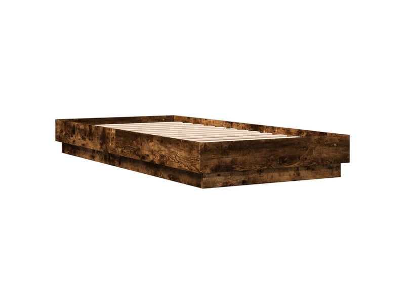  Lit simple- lit adulte -  cadre de lit au sol chêne fumé 80 x 200 cm bois d'ingénierie  - Conforama B
